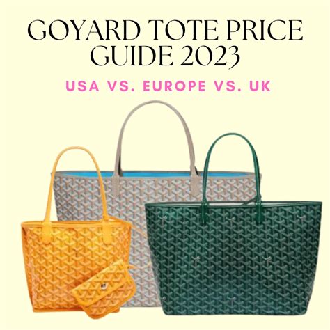 goyard bag price 2022|goyard tote bag price 2023.